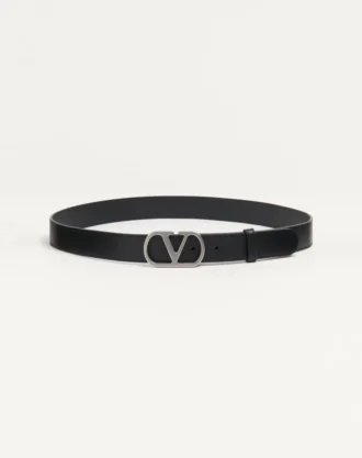 Curea Vlogo Signature din piele de vițel lucioasă 30 mm