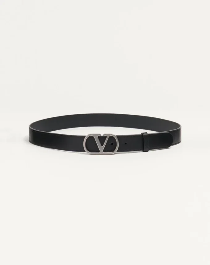 Curea Vlogo Signature din piele de vițel lucioasă 30 mm Curea Vlogo Signature din piele de vițel lucioasă 30 mm