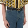 Curea Vlogo Signature din piele de vițel lucioasă 30 mm Curea Vlogo Signature din piele de vițel lucioasă 30 mm
