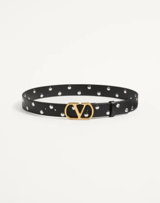 Curea VLogo Signature din piele de vițel lucioasă 30 mm