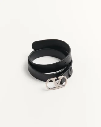 Curea Vlogo Signature din piele de vițel lucioasă 30 mm