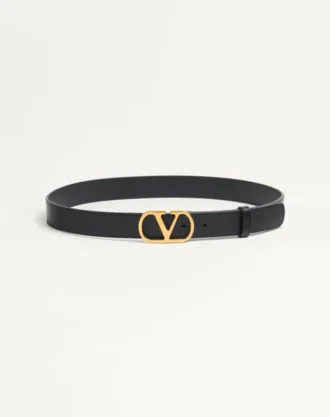 Curea Vlogo Signature din piele de vițel lucioasă 30 mm