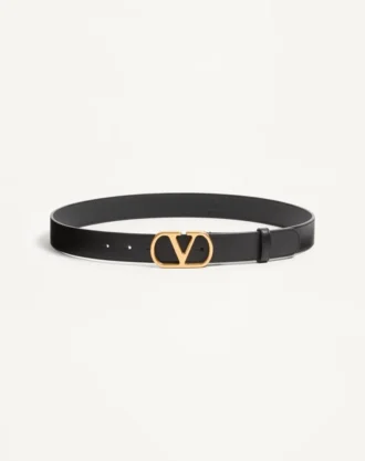Curea Vlogo Signature din piele de vițel lucioasă 30 mm