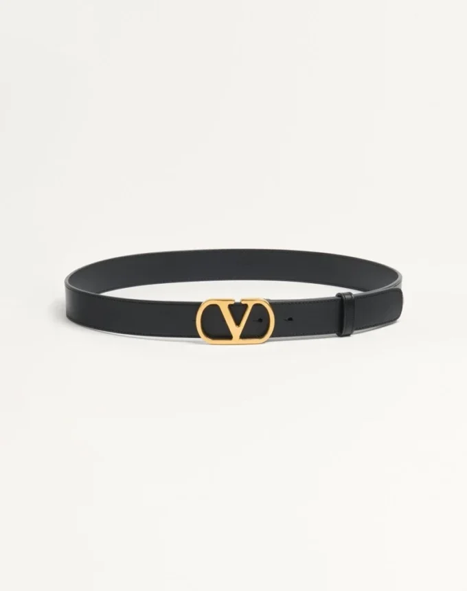 Curea Vlogo Signature din piele de vițel lucioasă 30 mm Curea Vlogo Signature din piele de vițel lucioasă 30 mm