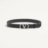 Curea VLogo Signature din piele de vițel lucioasă cu cristale 30 mm