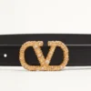 Curea Vlogo Signature din piele de vițel lucioasă cu cristale 30 mm Curea Vlogo Signature din piele de vițel lucioasă cu cristale 30 mm