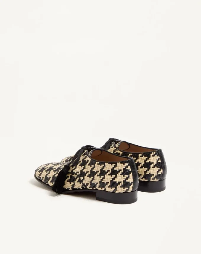 Derby Mj Blues Houndstooth din piele țesută