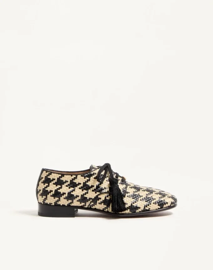 Derby Mj Blues Houndstooth din piele țesută