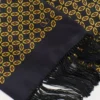 Eșarfă bandeau din mătase Chamber cu franjuri
