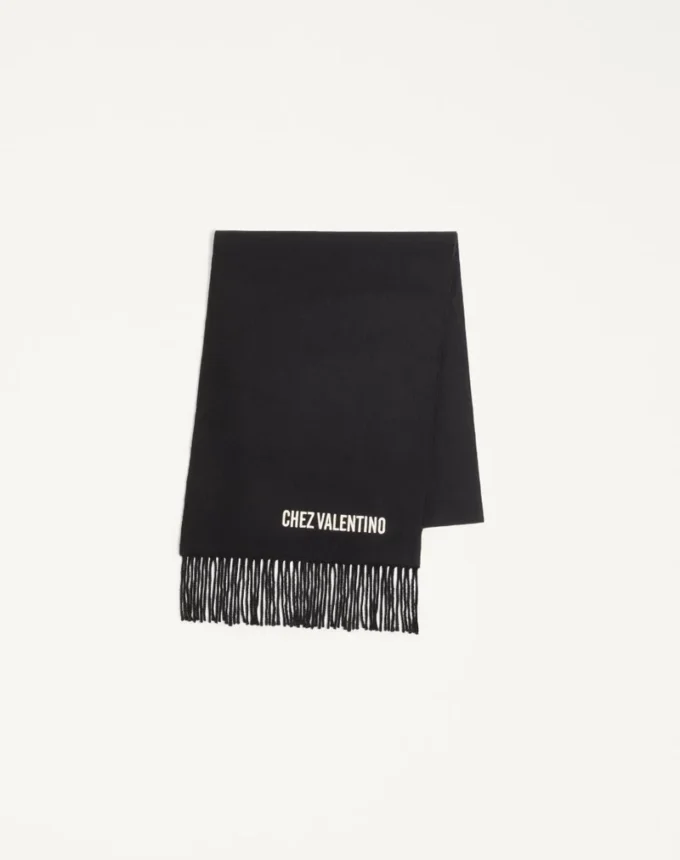Eșarfă din lână Valentino cu broderie Chez Valentino