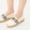 Espadrile din piele nappa cu broderie în formă de strugure 20 mm Espadrile din piele nappa cu broderie în formă de strugure 20 mm