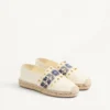 Espadrile din piele nappa cu broderie în formă de strugure 20 mm Espadrile din piele nappa cu broderie în formă de strugure 20 mm