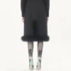 Fustă din crep Couture cu pene Fustă din crep Couture cu pene