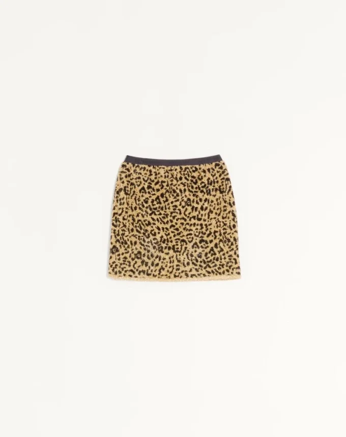 Fustă din tricot jacquard cu imprimeu animalier și lurex Fustă din tricot jacquard cu imprimeu animalier și lurex