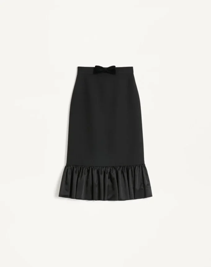 Fustă midi din crep couture Fustă midi din crep couture