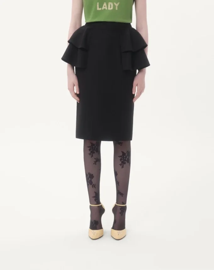 Fustă midi din crep couture Fustă midi din crep couture