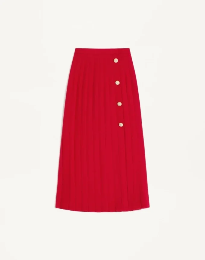 Fustă midi din georgette Fustă midi din georgette