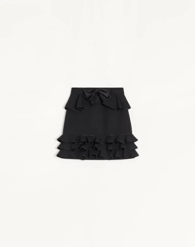 Fustă scurtă din crep couture Fustă scurtă din crep couture