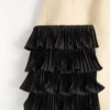 Fustă scurtă din tweed de lână simplu