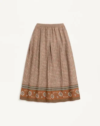 Fustă tricotată cu model jacquard Lurex Fustă tricotată cu model jacquard Lurex