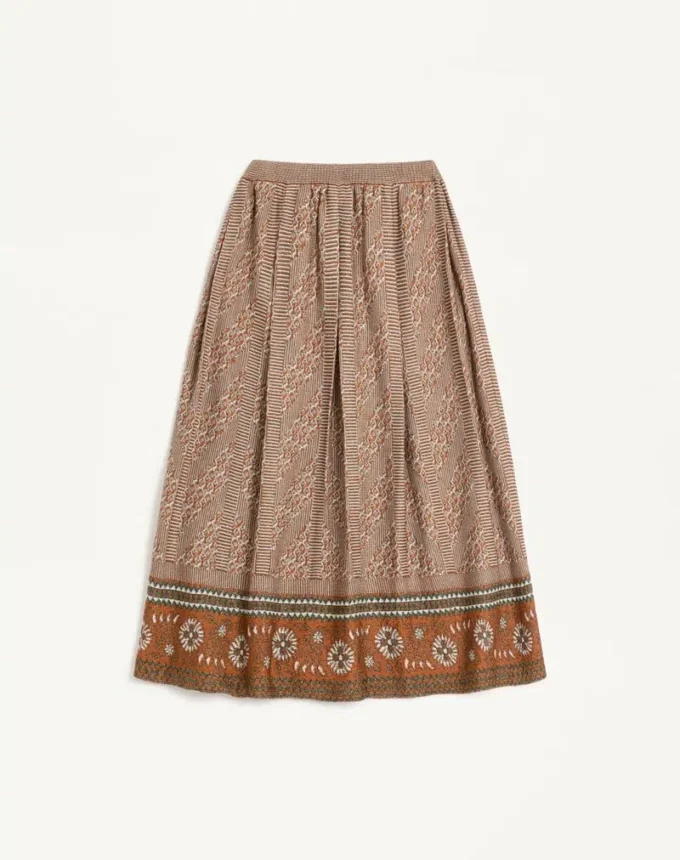 Fustă tricotată cu model jacquard Lurex Fustă tricotată cu model jacquard Lurex