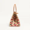Geantă de cumpărături medie Valentino Garavani Antibes din rafie jacquard cu motiv Cherryfic Geantă de cumpărături medie Valentino Garavani Antibes din rafie jacquard cu motiv Cherryfic