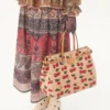 Geantă de cumpărături medie Valentino Garavani Antibes din rafie jacquard cu motiv Cherryfic Geantă de cumpărături medie Valentino Garavani Antibes din rafie jacquard cu motiv Cherryfic