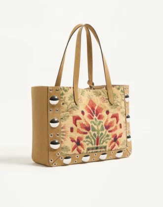 Geantă de cumpărături medie Valentino Garavani Nellcôte din țesătură jacquard