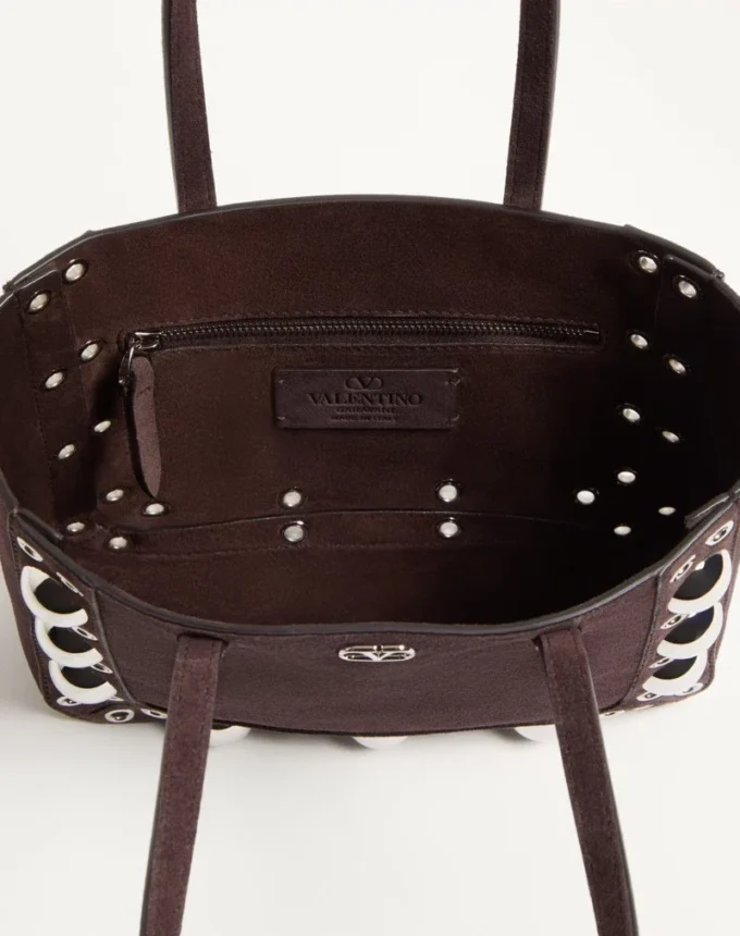 Geantă de cumpărături mini din piele de căprioară Valentino Garavani Nellcôte Geantă de cumpărături mini din piele de căprioară Valentino Garavani Nellcôte