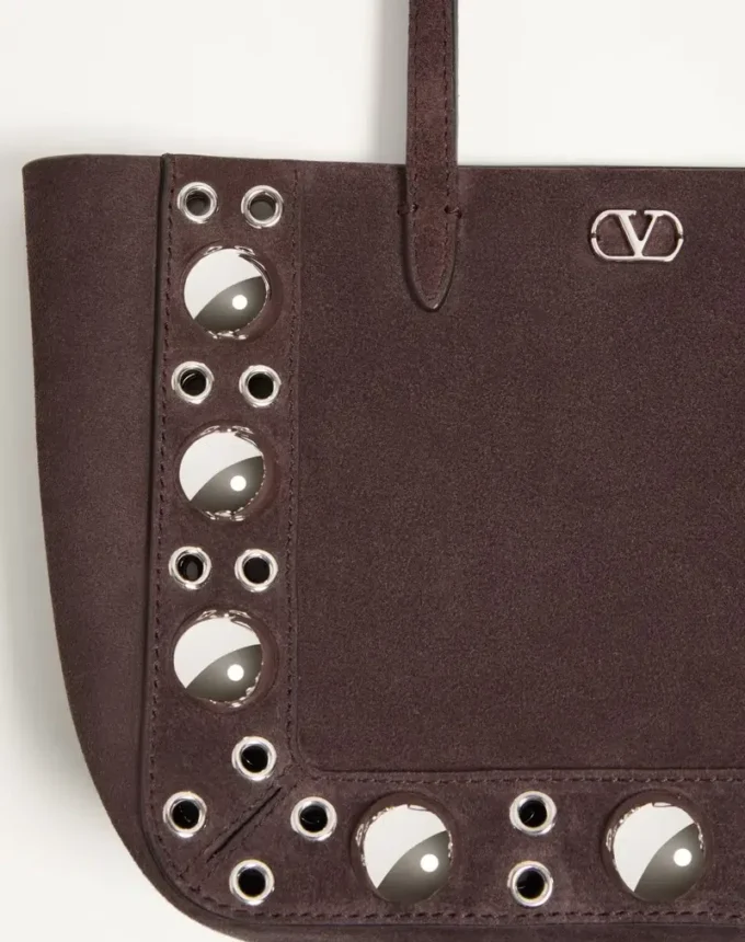 Geantă de cumpărături mini din piele de căprioară Valentino Garavani Nellcôte Geantă de cumpărături mini din piele de căprioară Valentino Garavani Nellcôte
