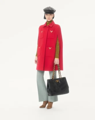 Geantă de cumpărături Valentino Garavani Laseine din piele nappa cu model chevron