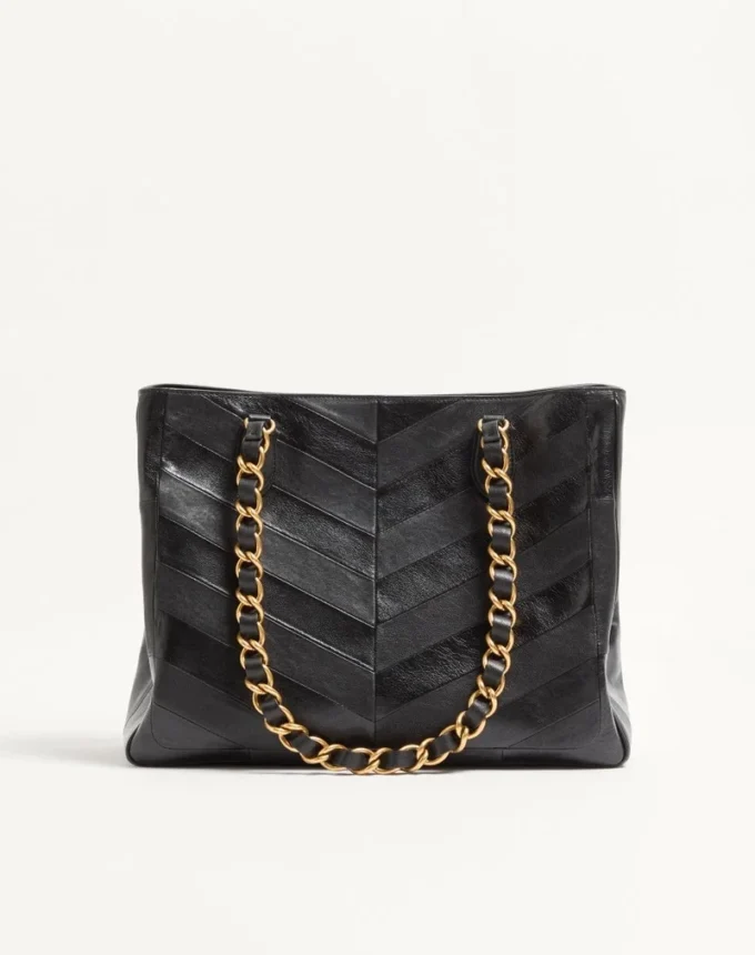 Geantă de cumpărături Valentino Garavani Laseine din piele nappa cu model chevron