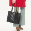Geantă de cumpărături Valentino Garavani Laseine din piele nappa cu model chevron