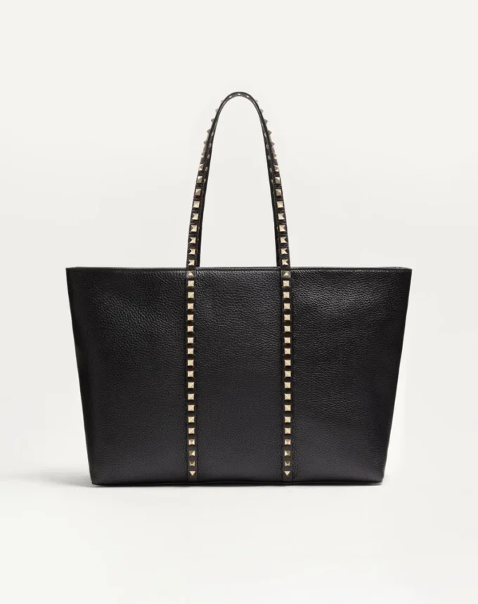 Geantă de cumpărături Valentino Garavani Rockstud din piele de vițel granulată
