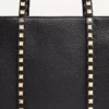Geantă de cumpărături Valentino Garavani Rockstud din piele de vițel granulată