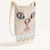 Geantă de umăr brodată Valentino Garavani Le Chat De La Maison cu franjuri Geantă de umăr brodată Valentino Garavani Le Chat De La Maison cu franjuri