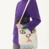 Geantă de umăr brodată Valentino Garavani Le Chat De La Maison cu franjuri Geantă de umăr brodată Valentino Garavani Le Chat De La Maison cu franjuri