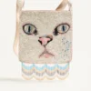 Geantă de umăr brodată Valentino Garavani Le Chat De La Maison cu franjuri Geantă de umăr brodată Valentino Garavani Le Chat De La Maison cu franjuri