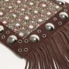 Geantă de umăr brodată Valentino Garavani Nellcôte cu franjuri Geantă de umăr brodată Valentino Garavani Nellcôte cu franjuri