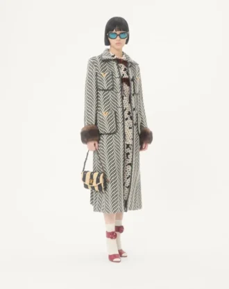 Geantă de umăr mică Valentino Garavani DeVain din rafie cu model ondulat