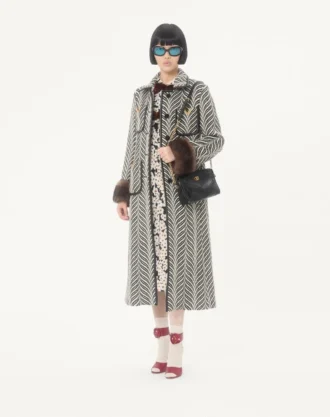 Geantă de umăr mică Valentino Garavani Panthea din piele nappa cu model chevron