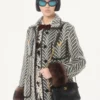 Geantă de umăr mică Valentino Garavani Panthea din piele nappa cu model chevron Geantă de umăr mică Valentino Garavani Panthea din piele nappa cu model chevron