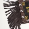 Geantă de umăr Valentino Garavani Nellcôte din țesătură jacquard cu franjuri