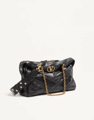 Geantă de umăr Valentino Garavani Panthea din piele nappa cu model chevron