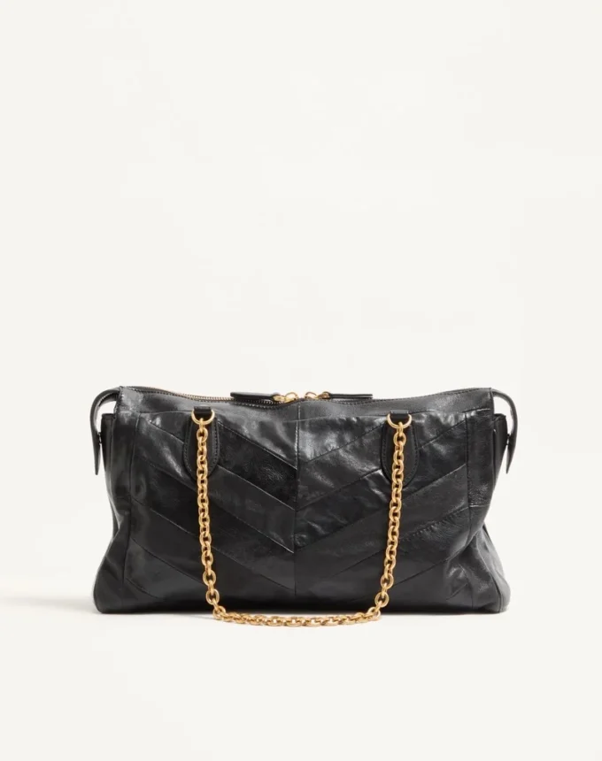Geantă de umăr Valentino Garavani Panthea din piele nappa cu model chevron