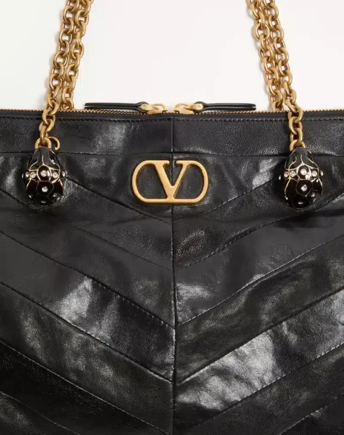 Geantă de umăr Valentino Garavani Panthea din piele nappa cu model chevron