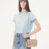 Geantă de umăr Valentino Garavani Rockstud Spike din piele nappa laminată Geantă de umăr Valentino Garavani Rockstud Spike din piele nappa laminată