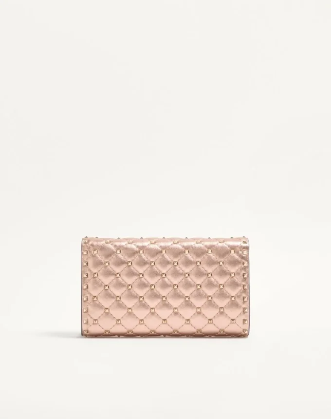 Geantă de umăr Valentino Garavani Rockstud Spike din piele nappa laminată Geantă de umăr Valentino Garavani Rockstud Spike din piele nappa laminată