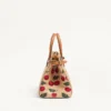 Geantă mică de cumpărături Valentino Garavani Antibes din rafie jacquard cu model Cherryfic