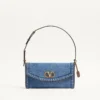 Geantă mică de umăr din denim Valentino Garavani DeVain Geantă mică de umăr din denim Valentino Garavani DeVain
